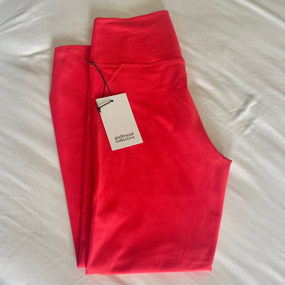 NWT Girlfriend Collective High-Rise Compressive Leggings - Lollipop (Red)